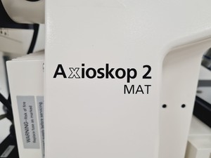 Thumbnail image of Zeiss Axioskop 2 MAT w/ 4 X Objectives (Plan-NEOFLAUR, Epiplan) & EBQ 100 PSU 