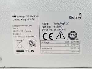 Thumbnail image of BIOTAGE TurboVap LV + PRESSURE+ 48 Positive Pressure Manifold Lab