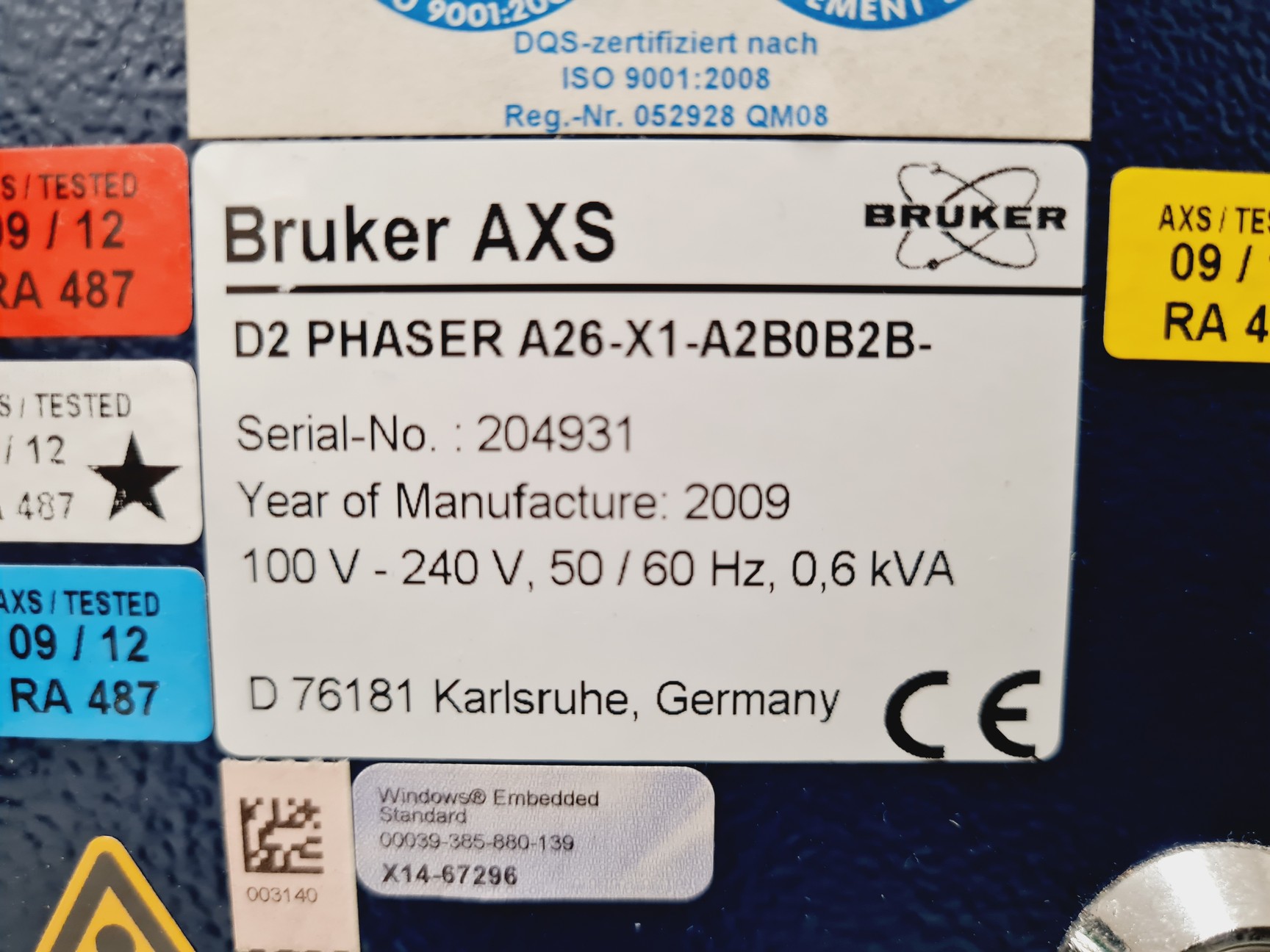 Image of Bruker D2 Phaser Benchtop XRD Diffractometer Lab