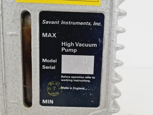 Thumbnail image of Savant VP100 Two Stage Rotary Vane Vacuum Pump W/ Franklin 1/2 HP Motor Lab