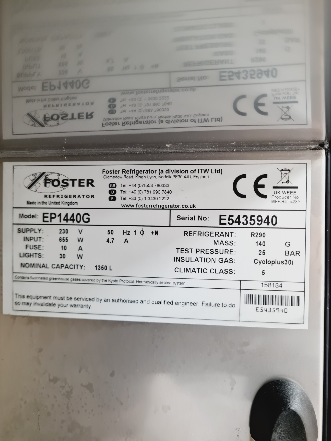 Image of Foster Eco pro G2 EP1440G Double fridge Lab Spares/Repairs