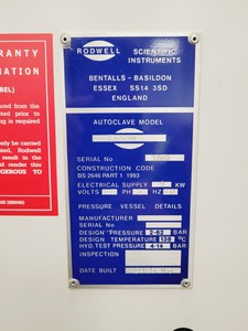 Thumbnail image of Rodwell Ensign 125 Autoclave Lab