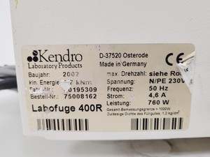 Thumbnail image of Heraeus Function Line Labofuge 400R Centrifuge Lab