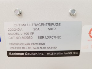 Thumbnail image of Beckman Coulter Optima L-100 XP Ultra Centrifuge Spares/Repair Lab