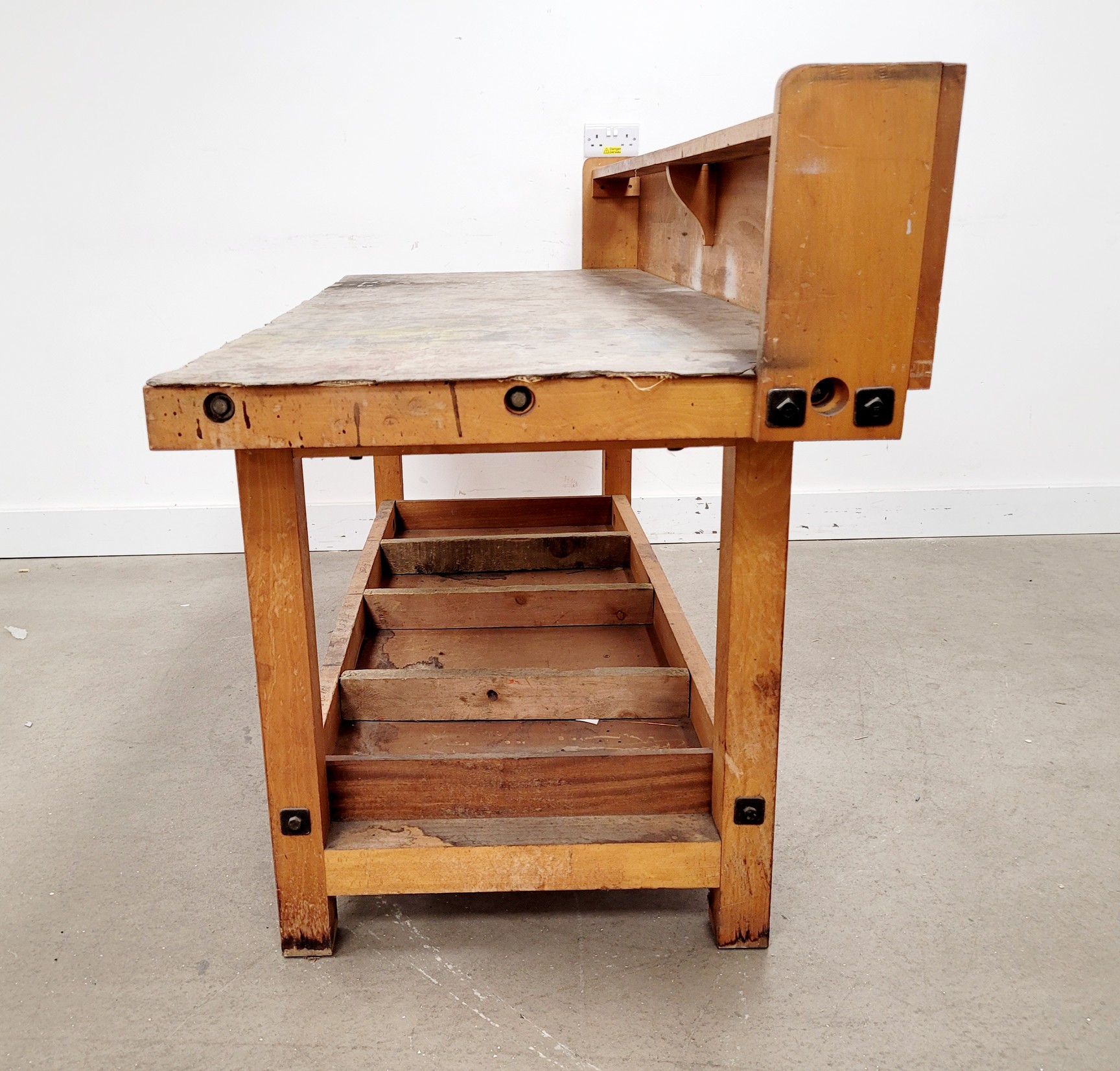 Image of Industrial Workbench with Drawer and Shelving