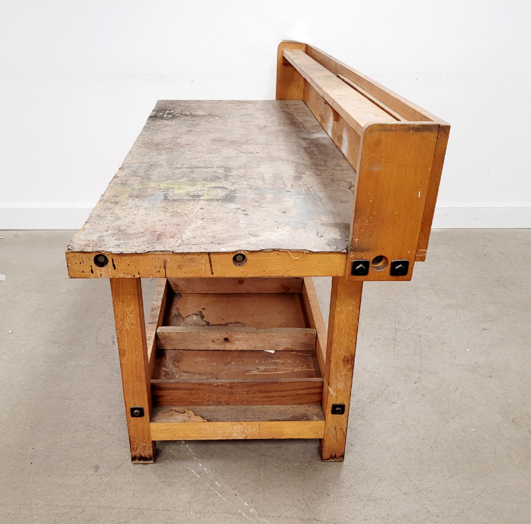 Image of Industrial Workbench with Drawer and Shelving