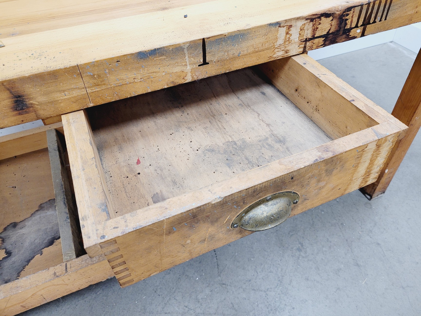 Image of Industrial Workbench with Drawer and Shelving