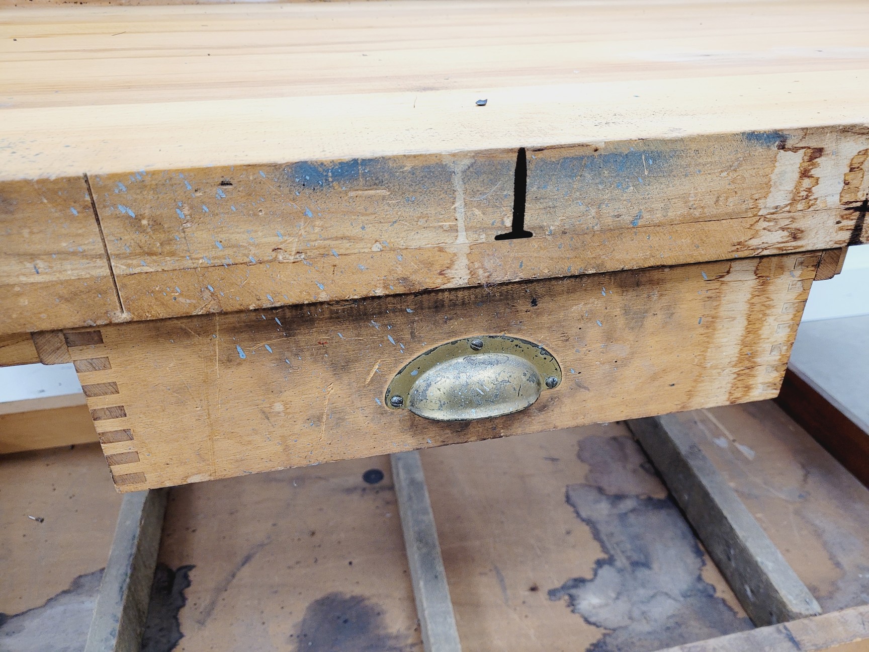 Image of Industrial Workbench with Drawer and Shelving