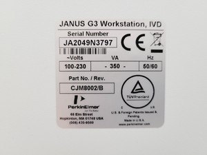 Thumbnail image of Perkin Elmer Janus G3 Integrator Varispan Deck Liquid Handler Lab