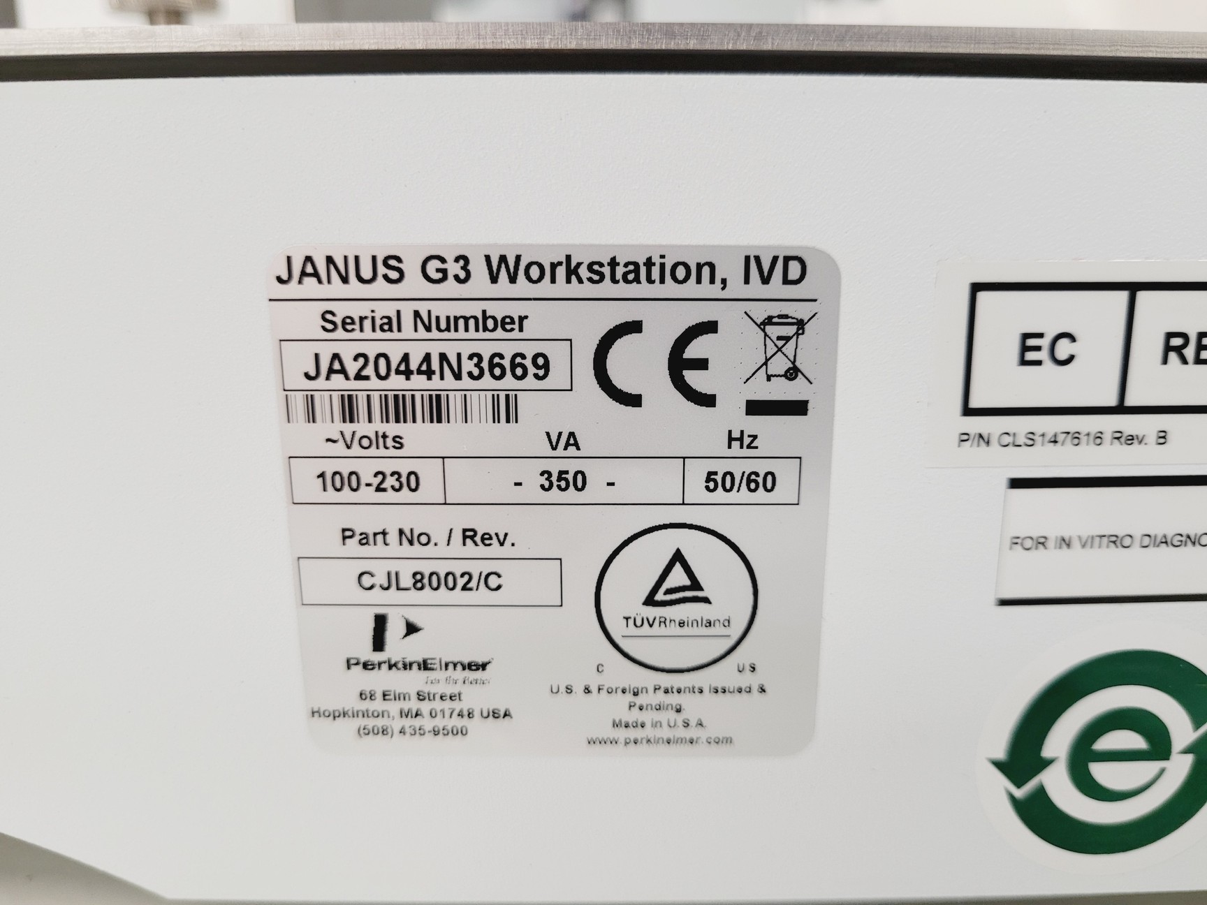 Image of Perkin Elmer Janus G3 Integrator Varispan Deck Liquid Handler Lab