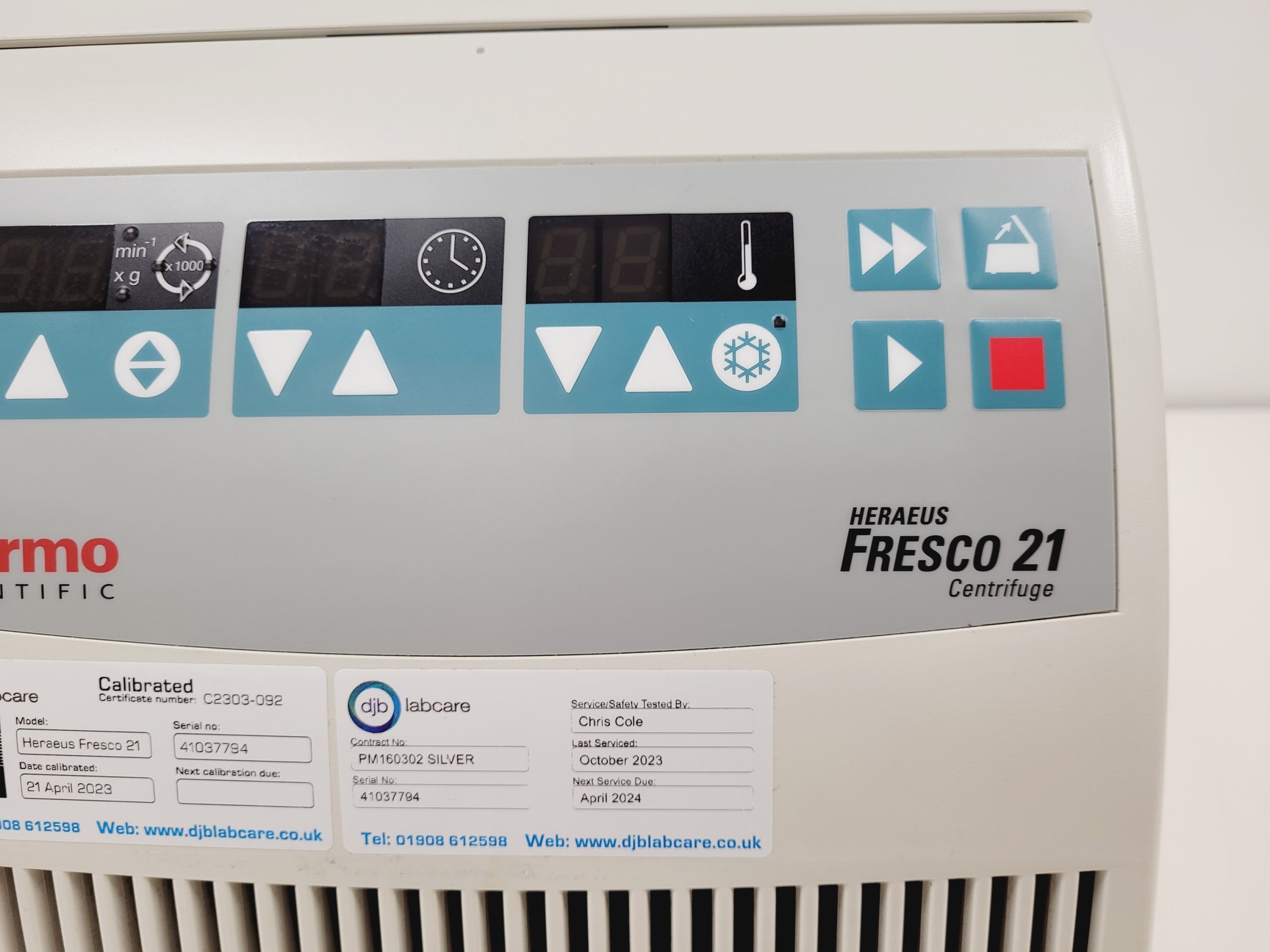 Image of Thermo Scientific Fresco 21 Refrigerated Benchtop Centrifuge Lab