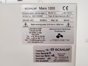 Thumbnail image of Scanlaf Model Mars 1200 Class 2 Safety Cabinet Lab