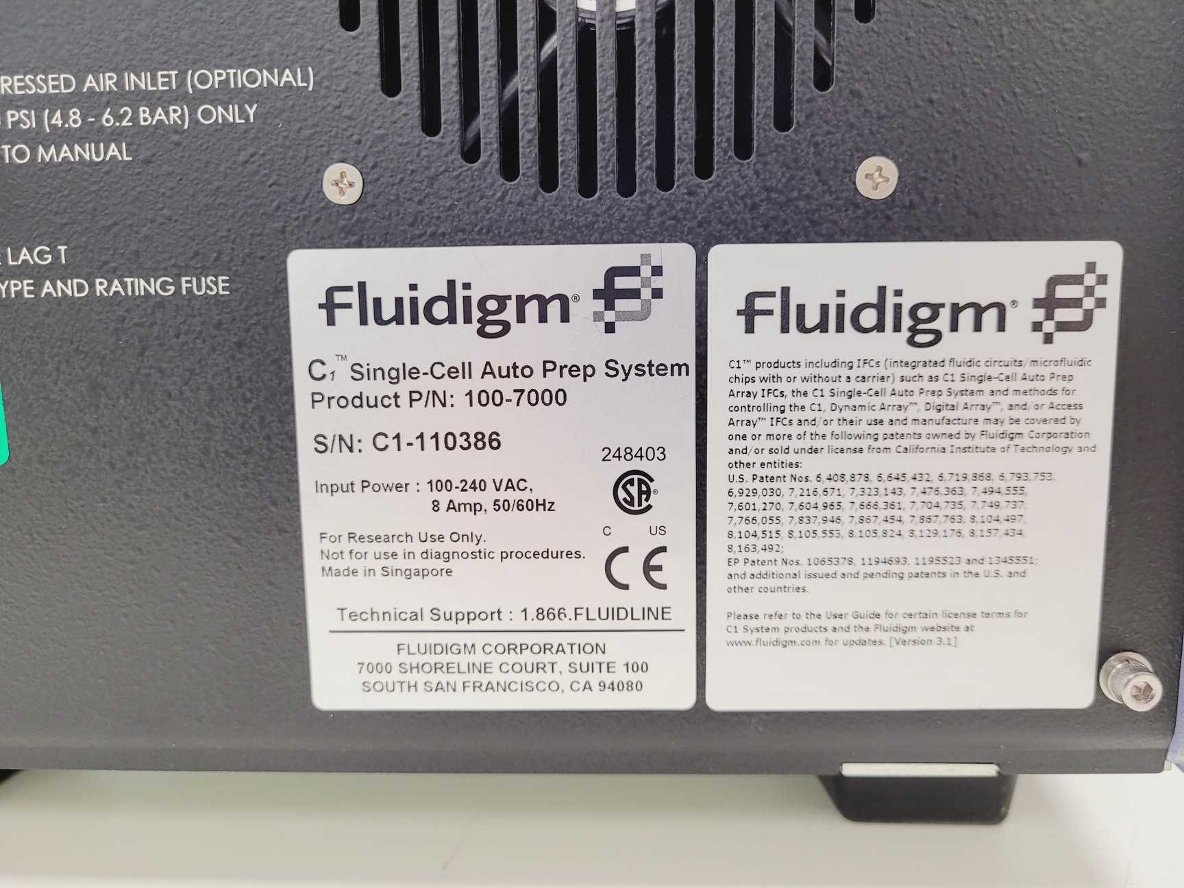 Image of Fluidigm C1 Single Cell Auto Prep System Lab