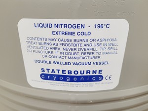 Thumbnail image of Statebourne Bio 35 Liquid Nitrogen Dewar & Trolley Lab