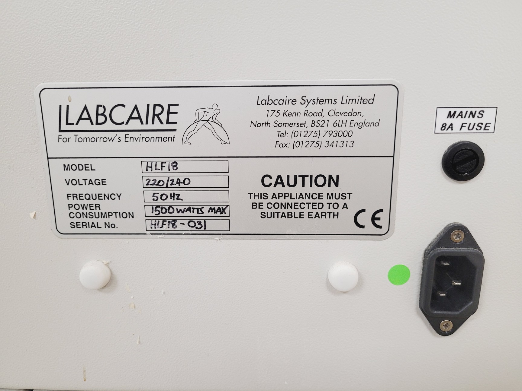 Image of LabCaire Fume Cabinet Model HLF18 Lab