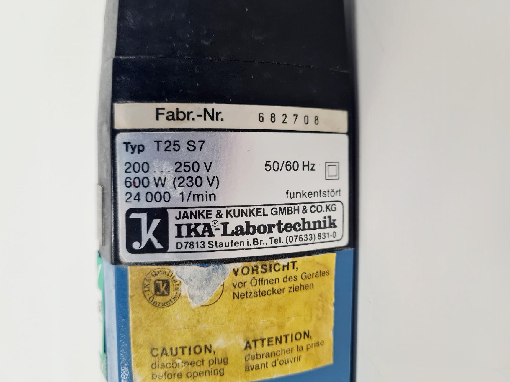 Image of IKA-Labortechnik Ultra-Turrax T25 S7 Laboratory Homogeniser