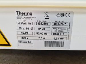 Thumbnail image of Thermo Model Heracell 150 CO2 Floor-Standing Incubator Lab