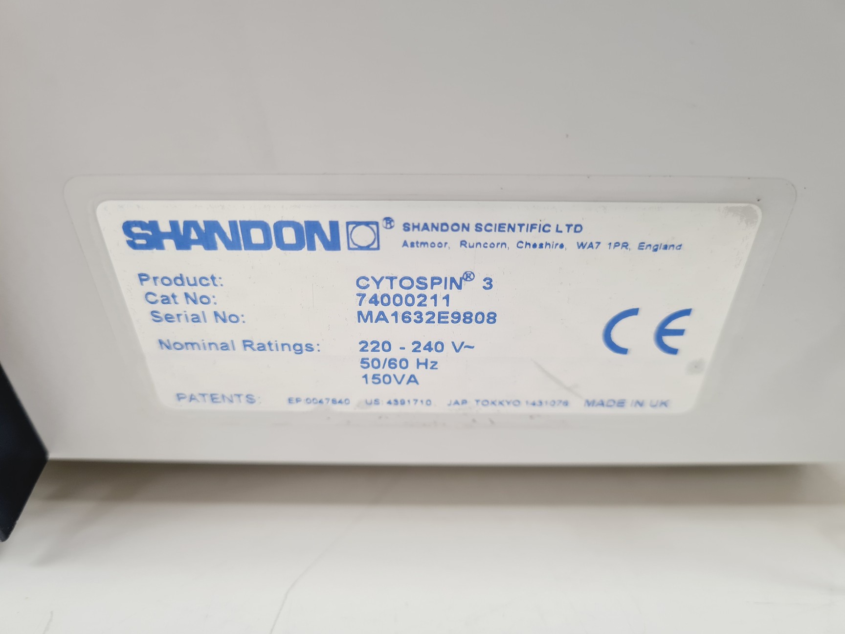 Image of Shandon Cytospin 3 Cytocentrifuge with Rotor CAT/N 740 00211 Lab