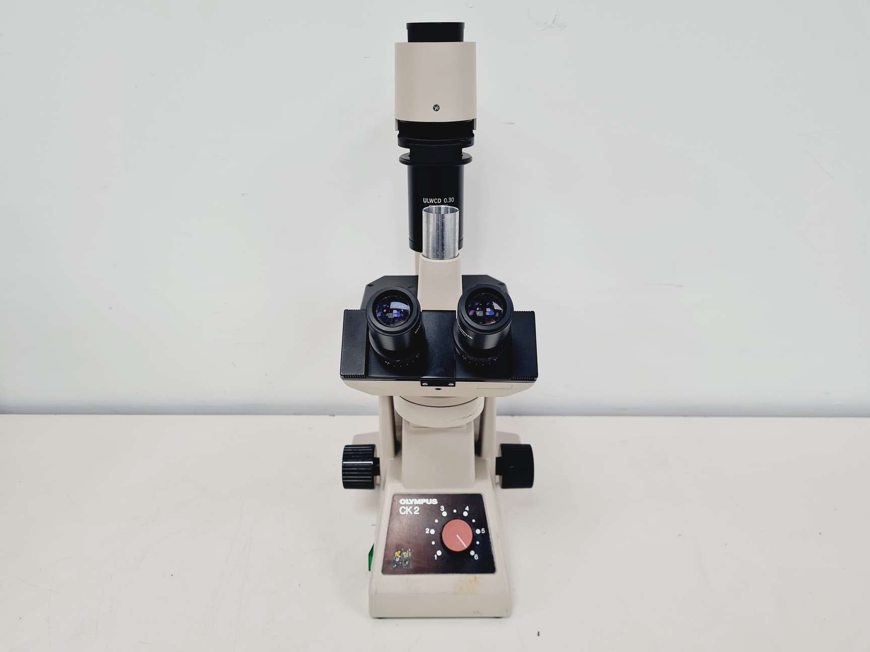 Image of Olympus CK2 Inverted Phase Contrast Microscope w/ 3 x Objectives Lab Faulty