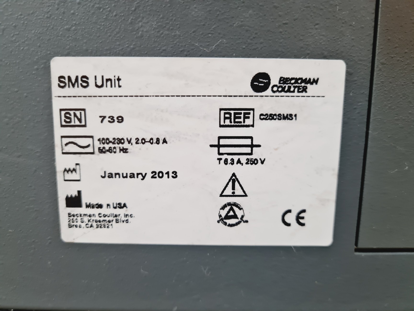 Image of Beckman Coulter SMS Sheath Maintenance Unit Spares/Repair Lab