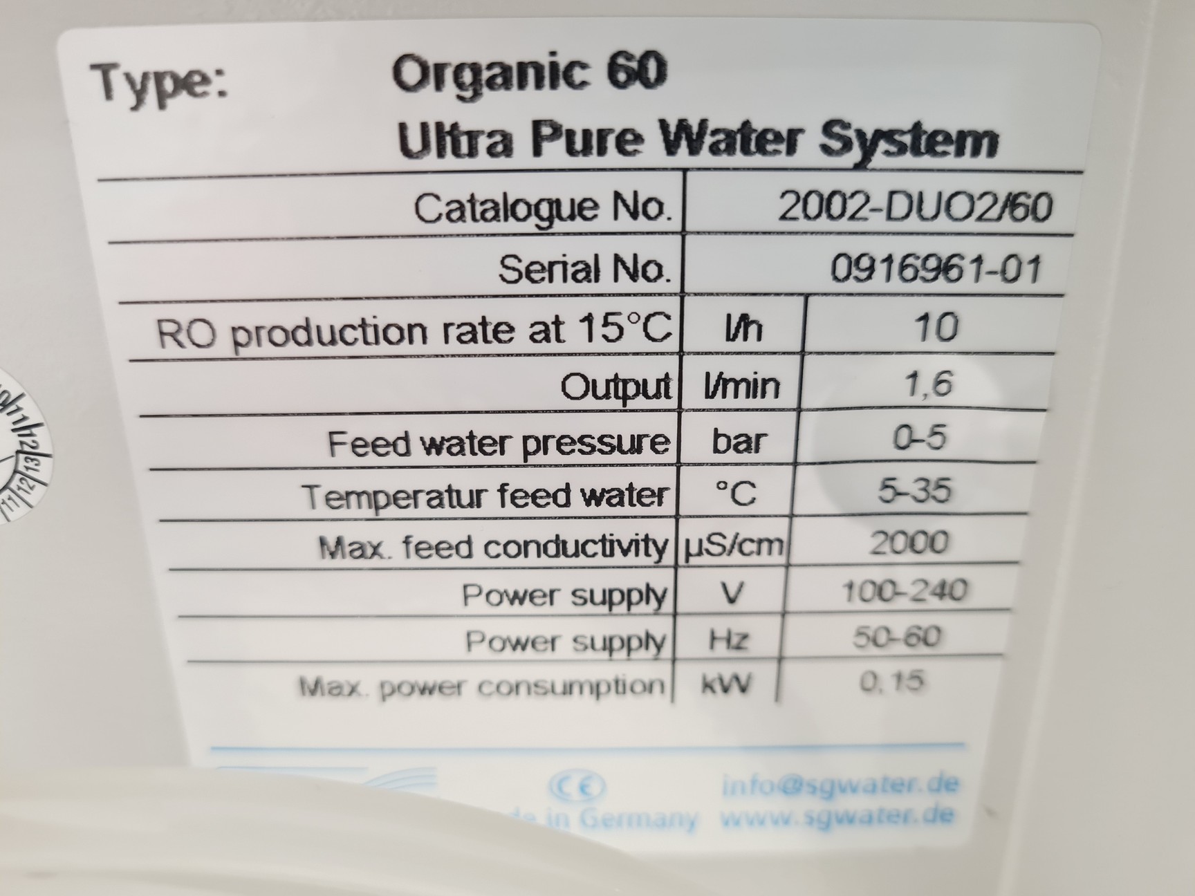 Image of Triple Red Duo Organic 60 Ultra Pure Water Purification System Lab