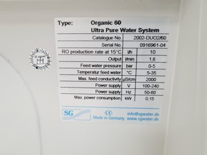 Thumbnail image of Triple Red Model Duo Organic 60 Ultra Pure Water Purification System Lab