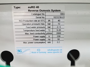 Thumbnail image of Triple red euRO 40 Reverse Osmosis System Lab