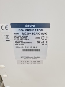 Thumbnail image of Sanyo MC0-19AIC (UV) CO2 Lab Incubator Spares/Repair