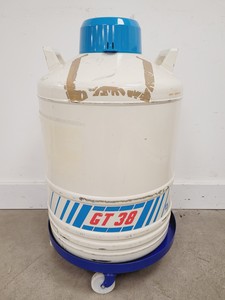 Thumbnail image of Air Liquide GT 38 Liquid Nitrogen Dewar with 6 x Storage Racks Lab