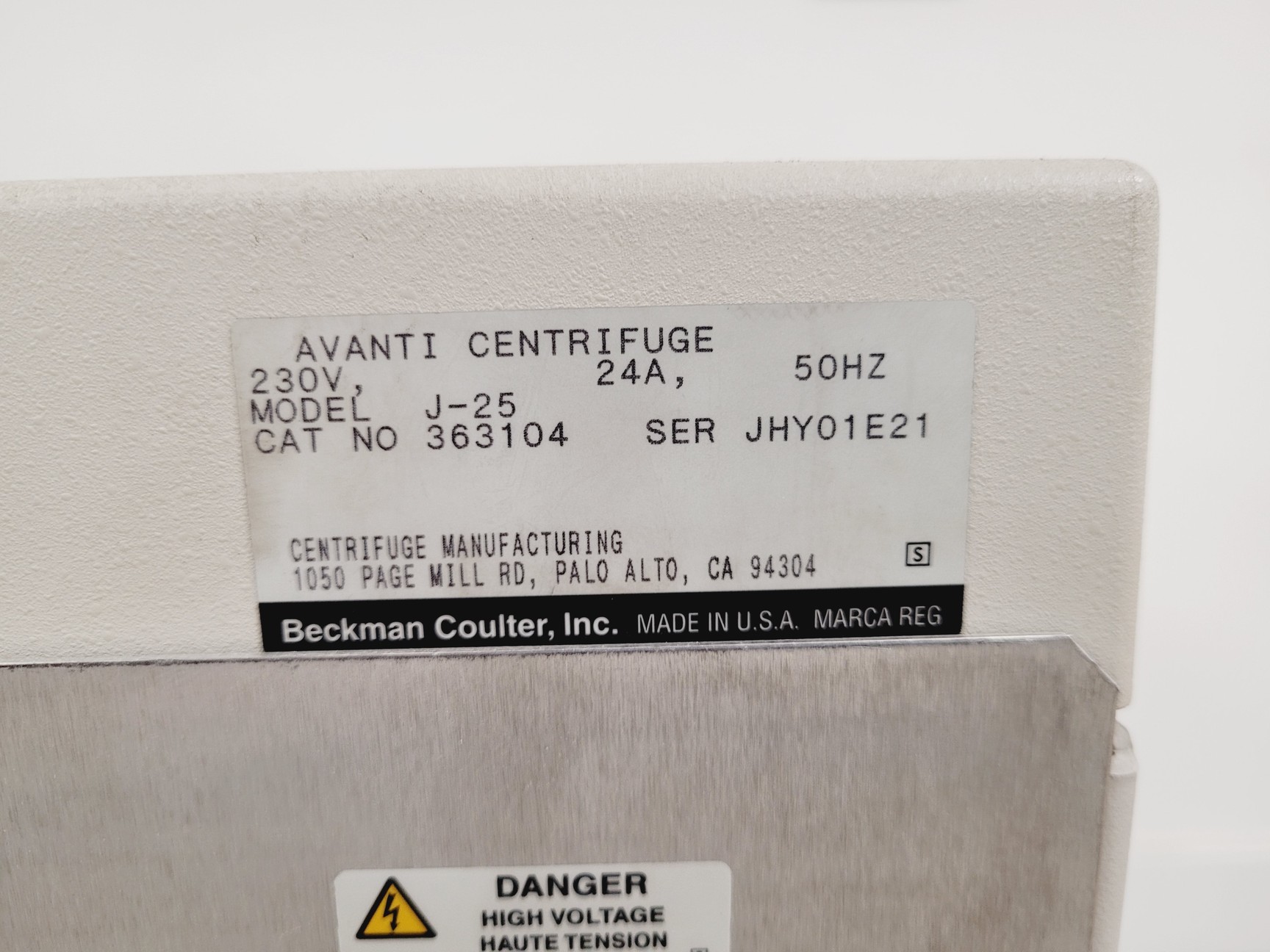 Image of Beckman Coulter Avanti J-25 Centrifuge Lab Spares/Repairs