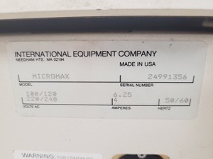 Thumbnail image of IEC MicroMax Benchtop Centrifuge Lab