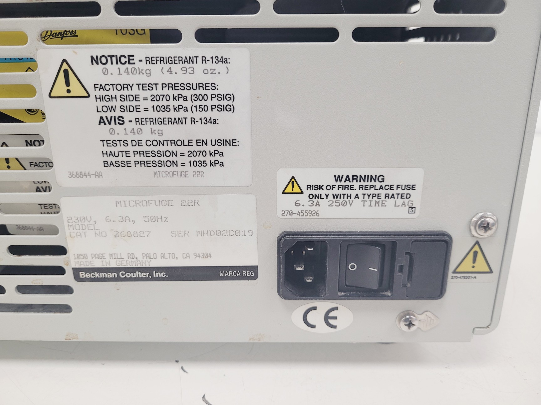 Image of Beckman Coulter Microfuge 22R Centrifuge Lab Spares/Repairs