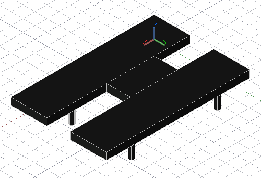 Image of 2 x Newport RS4000 & Bridge in H-Configuration Optical Table Assembly 4.5 x 6M