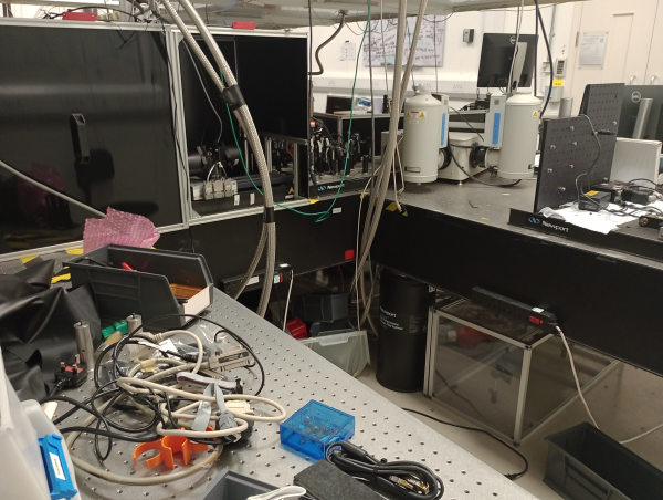 Image of 2 x Newport RS4000 & Bridge in H-Configuration Optical Table Assembly 4.5 x 6M