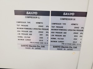 Thumbnail image of Sanyo VIP Series -86 Ultra Low Freezer Model MDF-U73V Lab