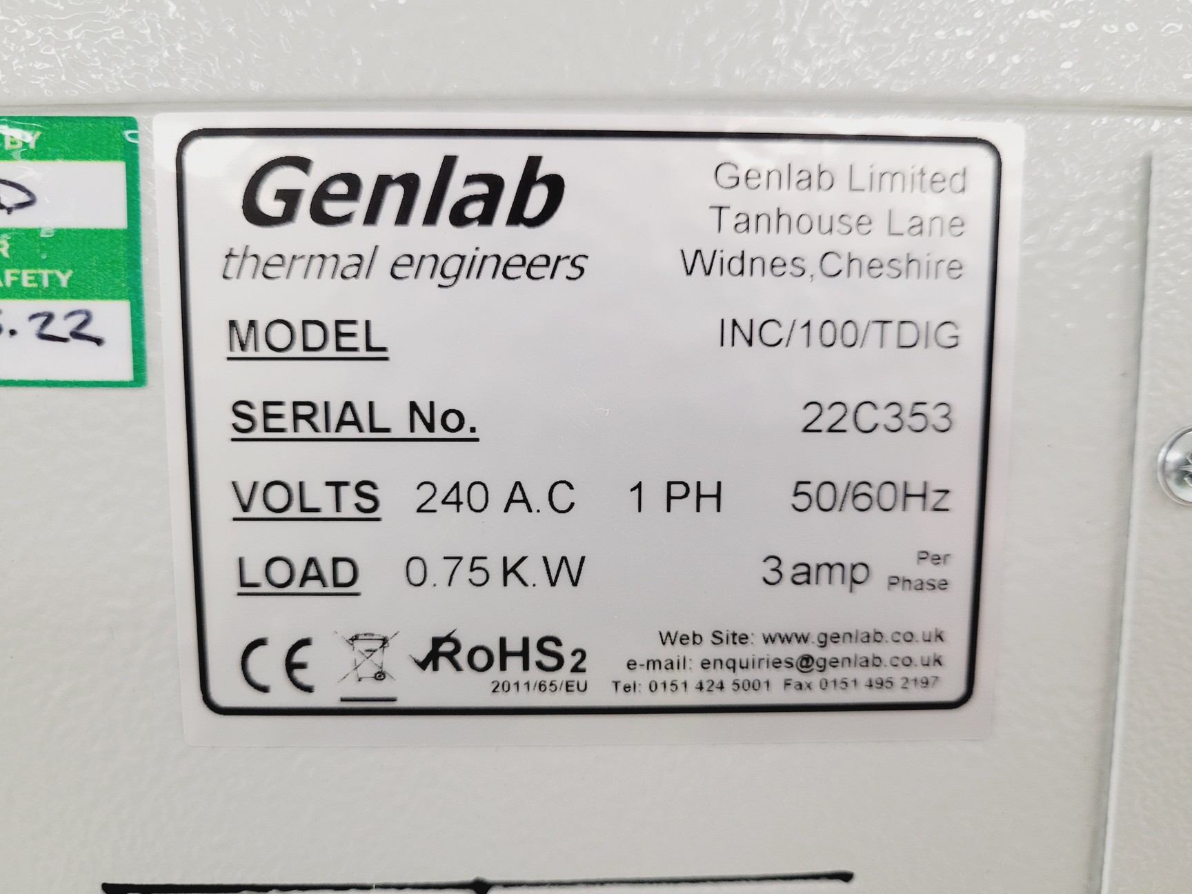 Image of GenLab Incubator Model-INC/100/TDIG  Lab