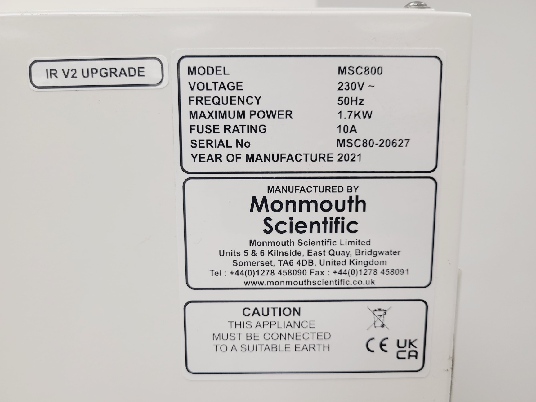 Image of Monmouth Guardian MSC T800 Class 2 Biological Safety Cabinet W/ Frame Lab (2021)