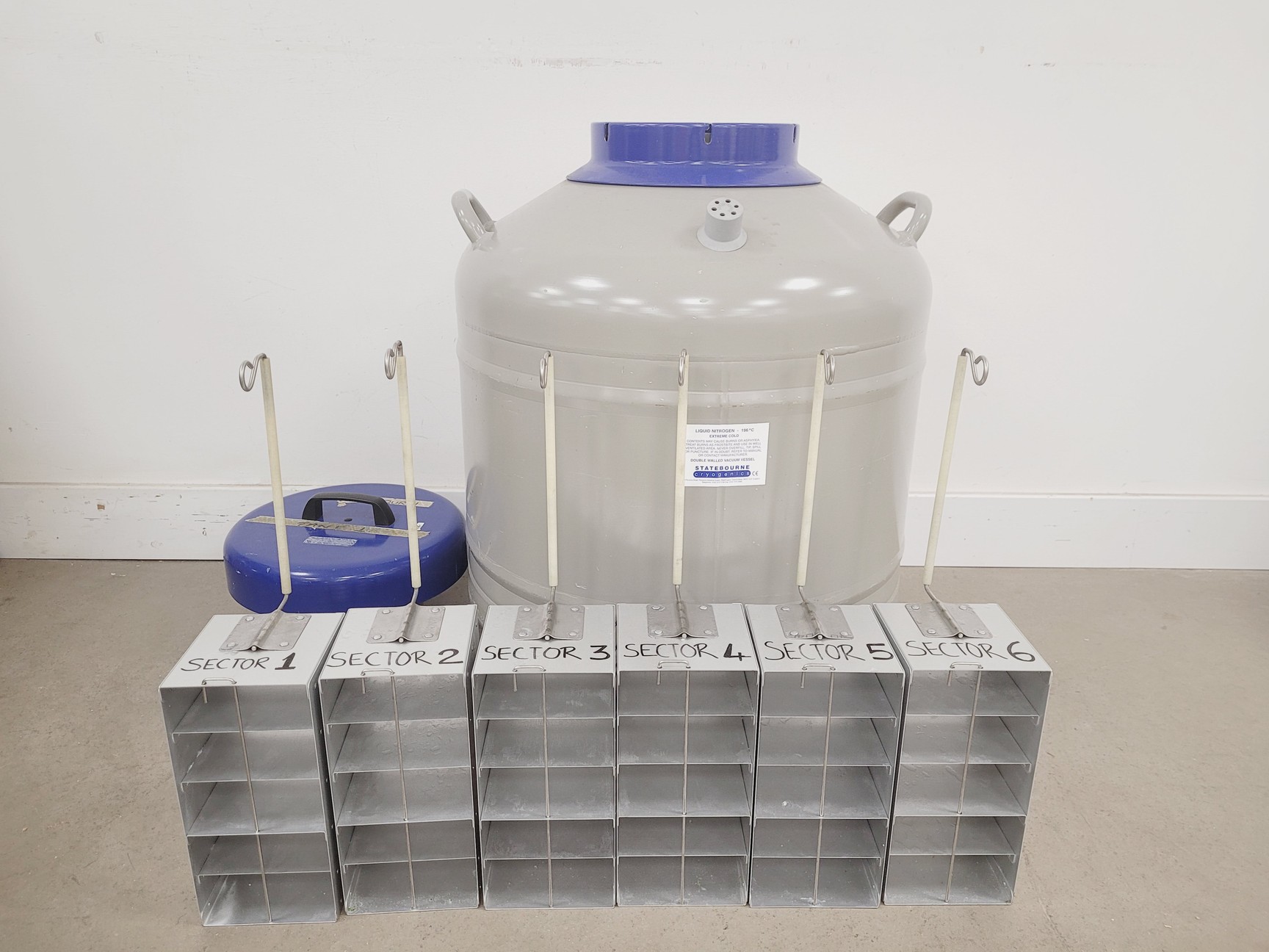 Image of Statbourne Biorack 3000 Liquid Nitrogen Sample Storage Dewar Lab