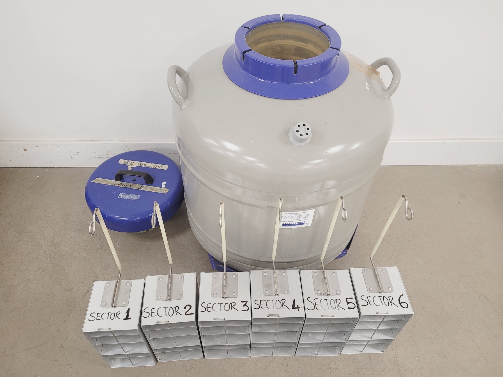 Image of Statbourne Biorack 3000 Liquid Nitrogen Sample Storage Dewar Lab