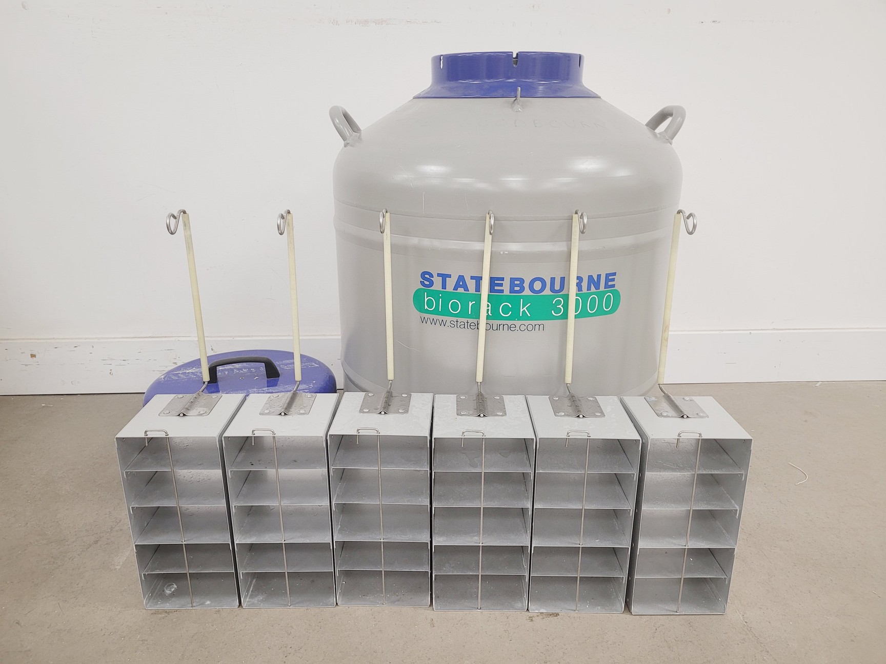 Image of Statbourne Biorack 3000 Liquid Nitrogen Sample Storage Dewar Lab