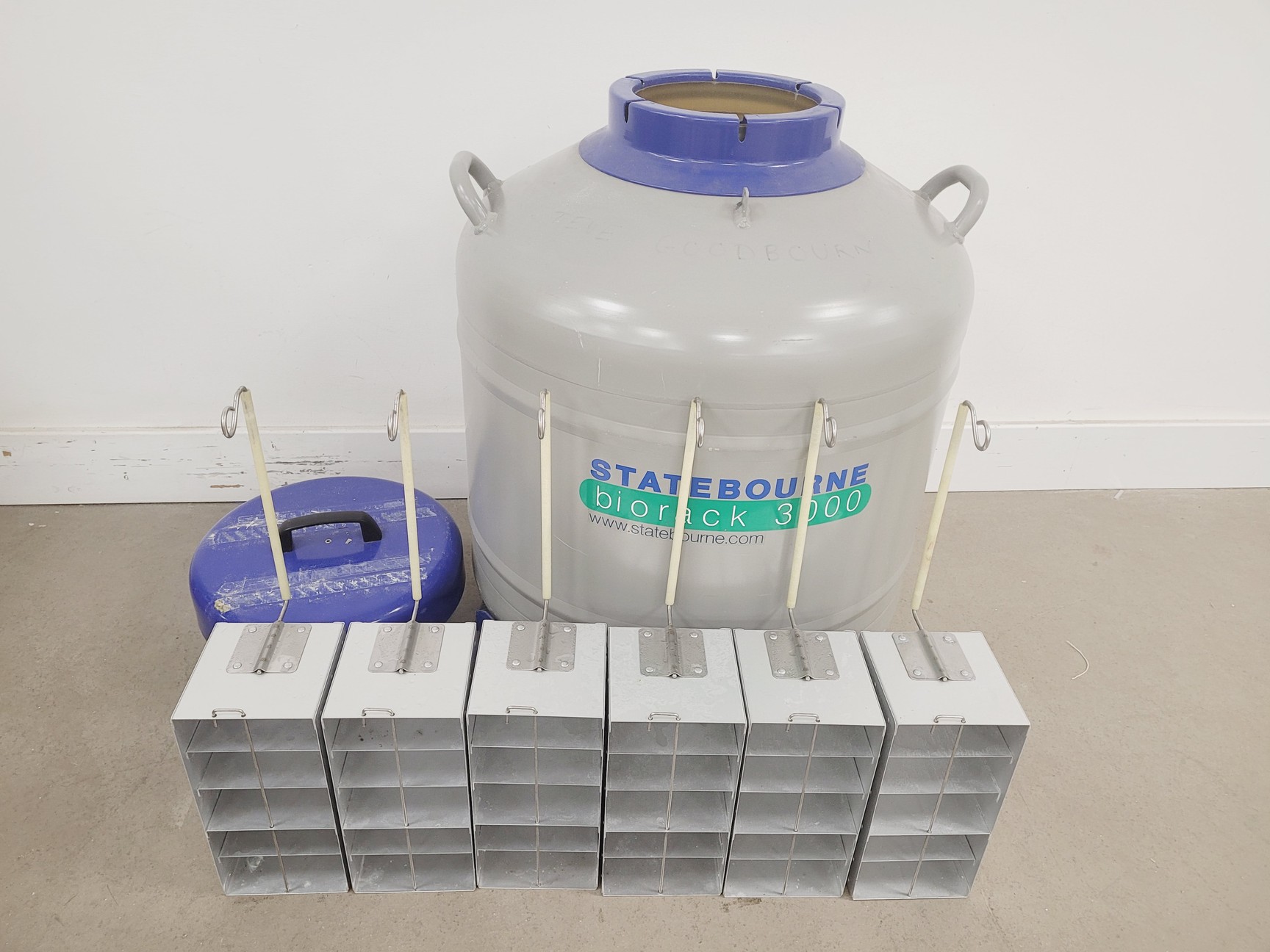 Image of Statbourne Biorack 3000 Liquid Nitrogen Sample Storage Dewar Lab