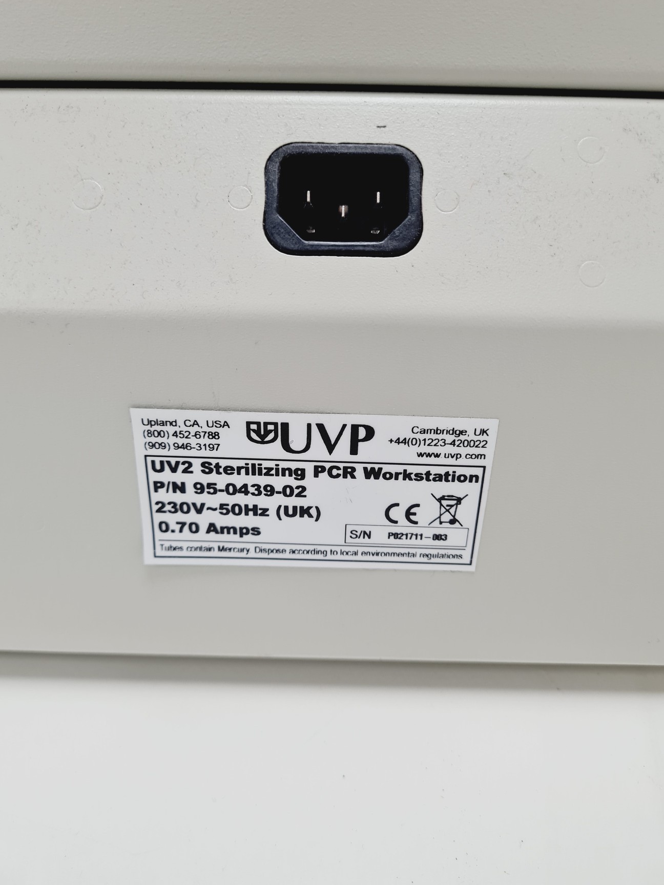 Image of UVP UV2 Sterilizing PCR Workstation Lab