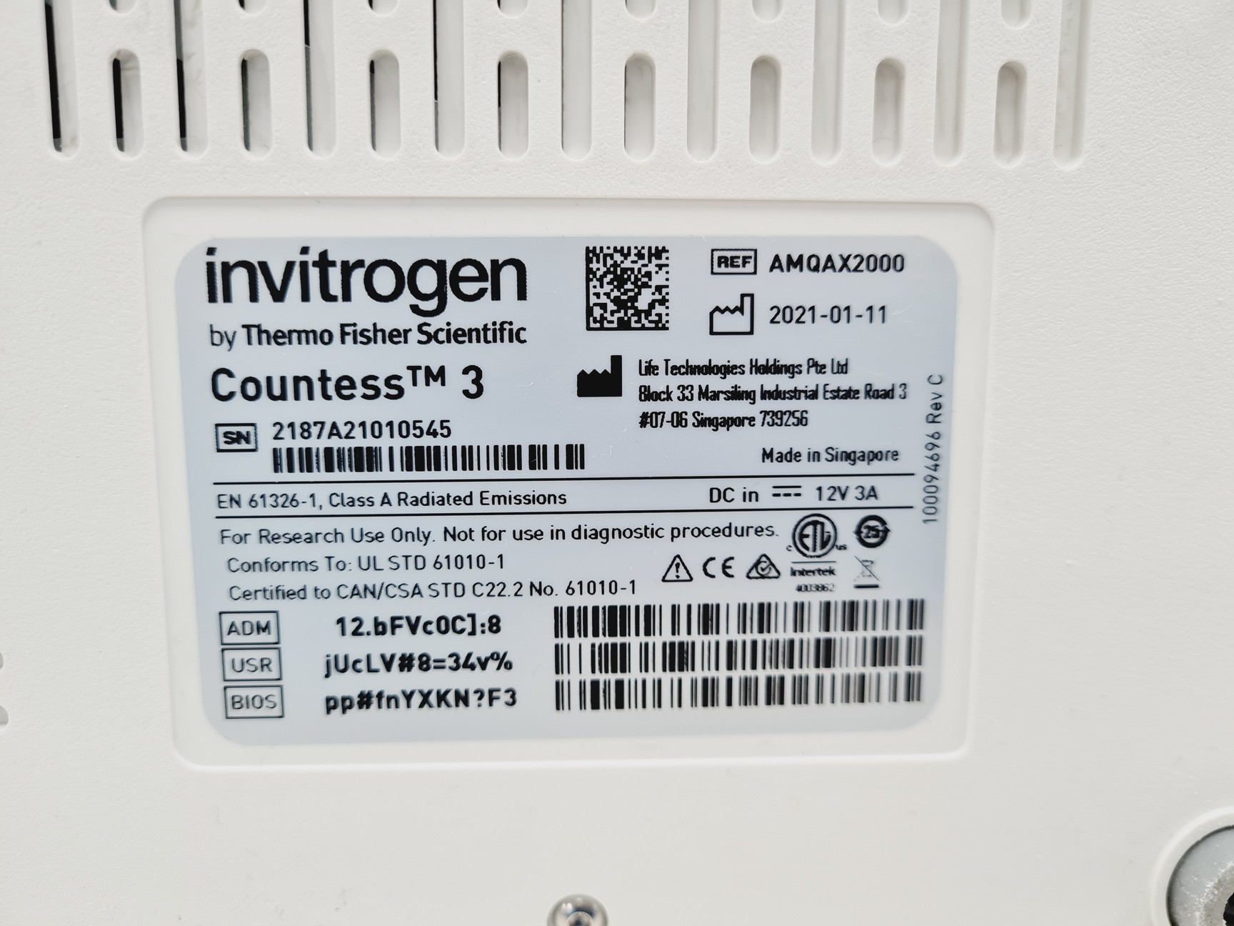 Image of Thermo Fisher Countess 3 Automated Cell Counter AMQAX2000 Lab