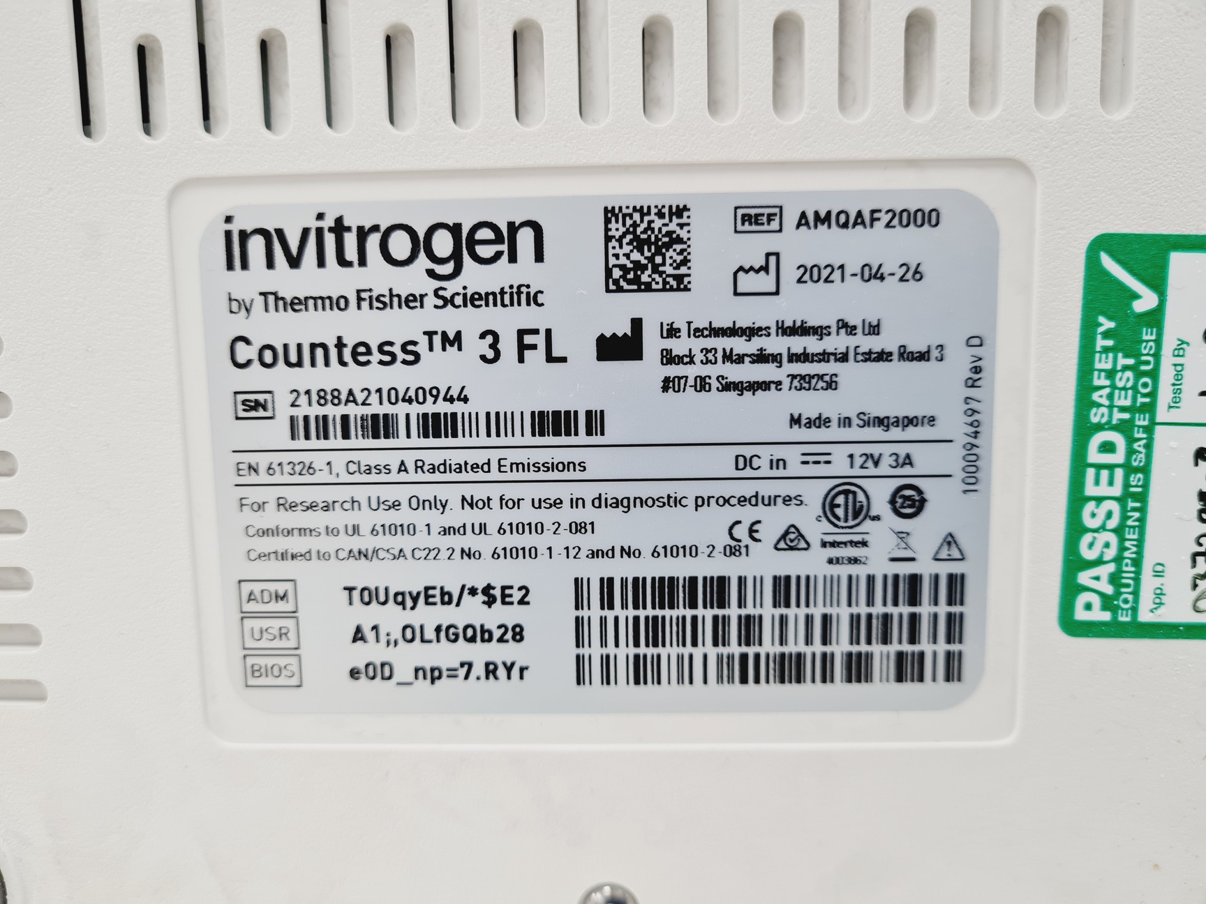 Image of Thermo Fisher Countess 3 FL Automated Cell Counter AMQAX2000 Lab