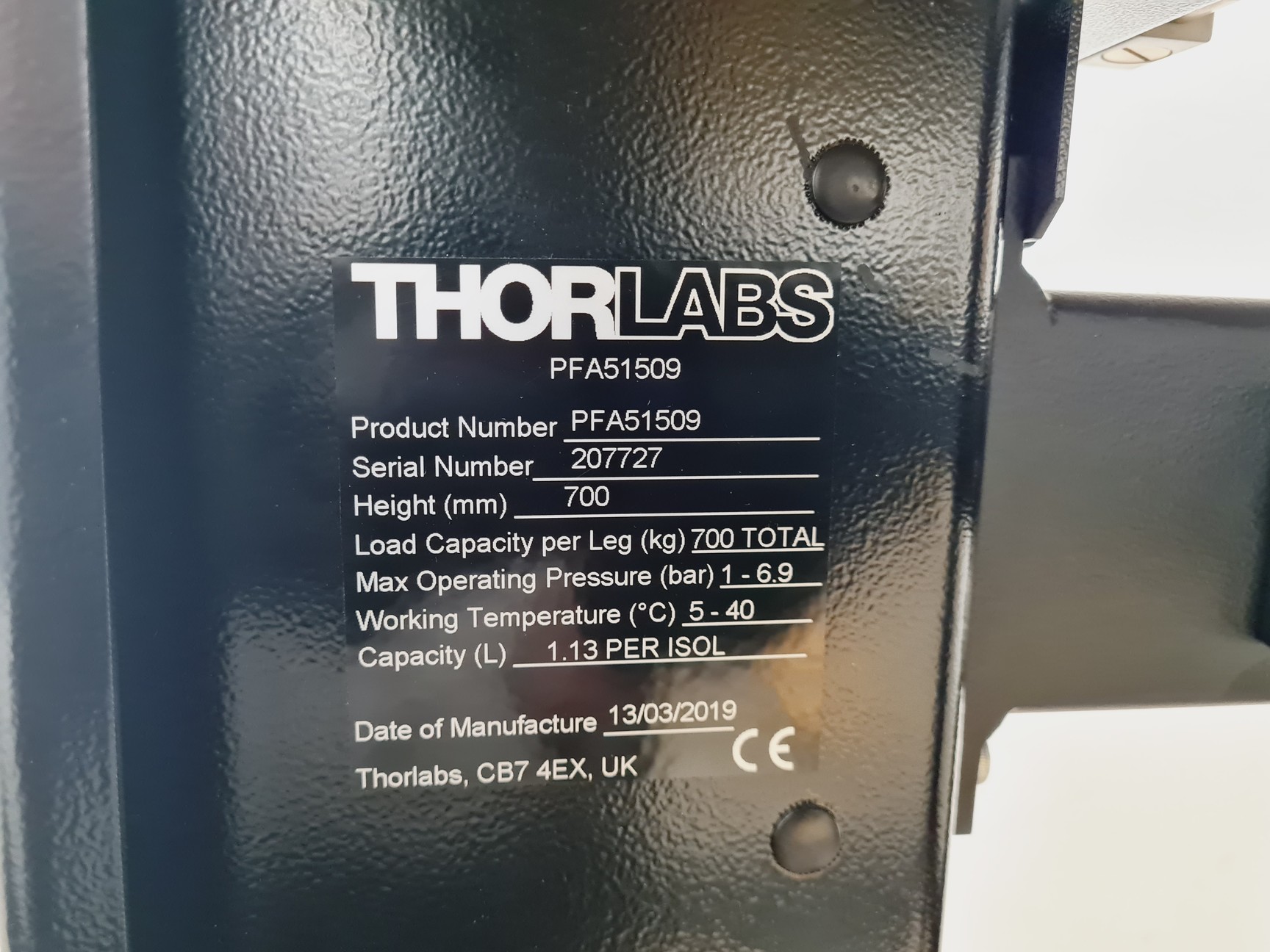 Image of Thorlabs Nexus Metric Anti Vibration Optical Table Lab