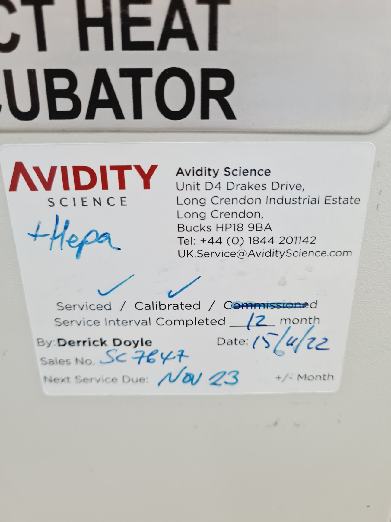 Image of Nuaire Model NU-5510E Incubator Lab Spares/Repairs