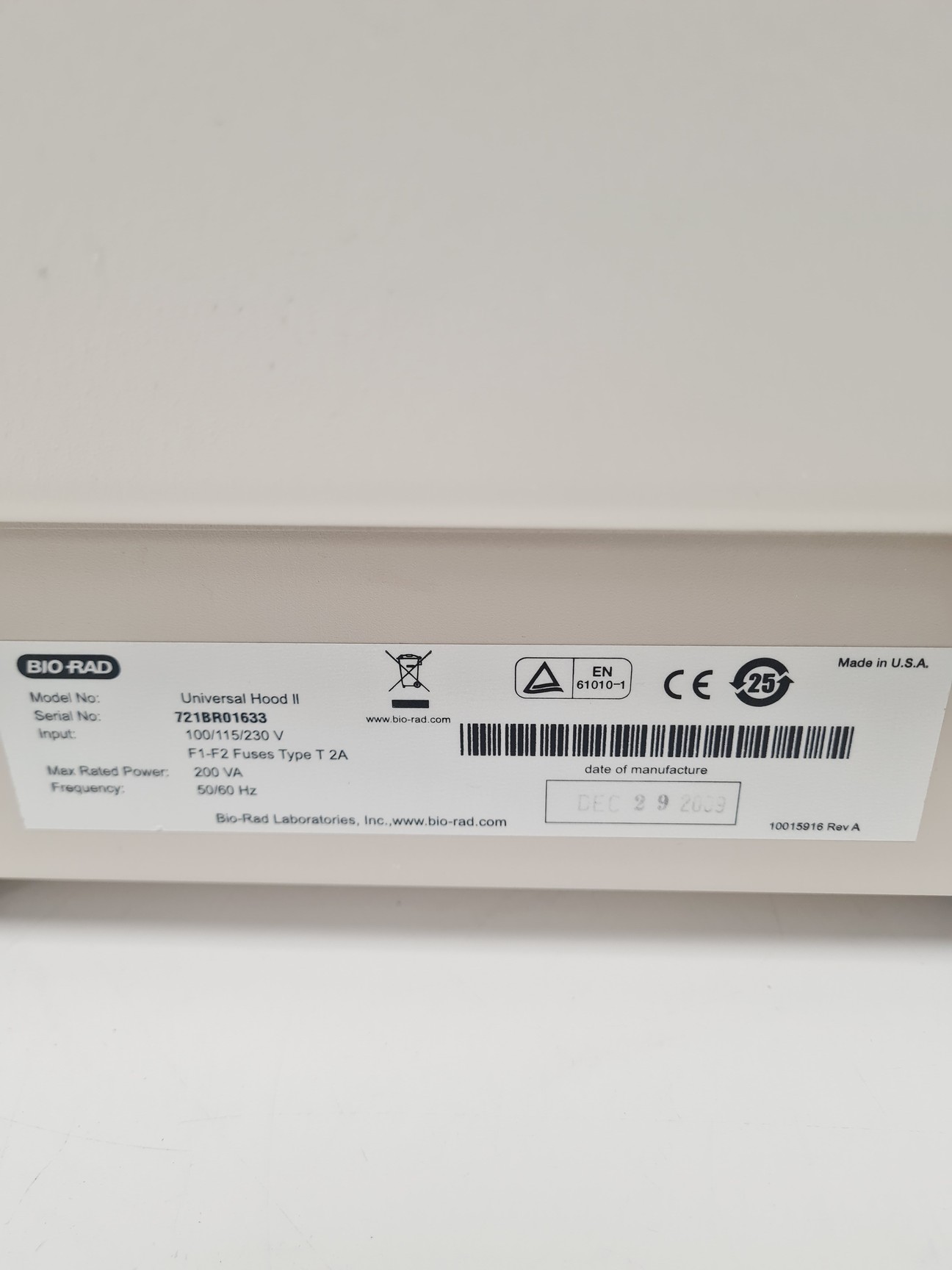 Image of Bio Rad Gel Doc Universal Hood II Lab