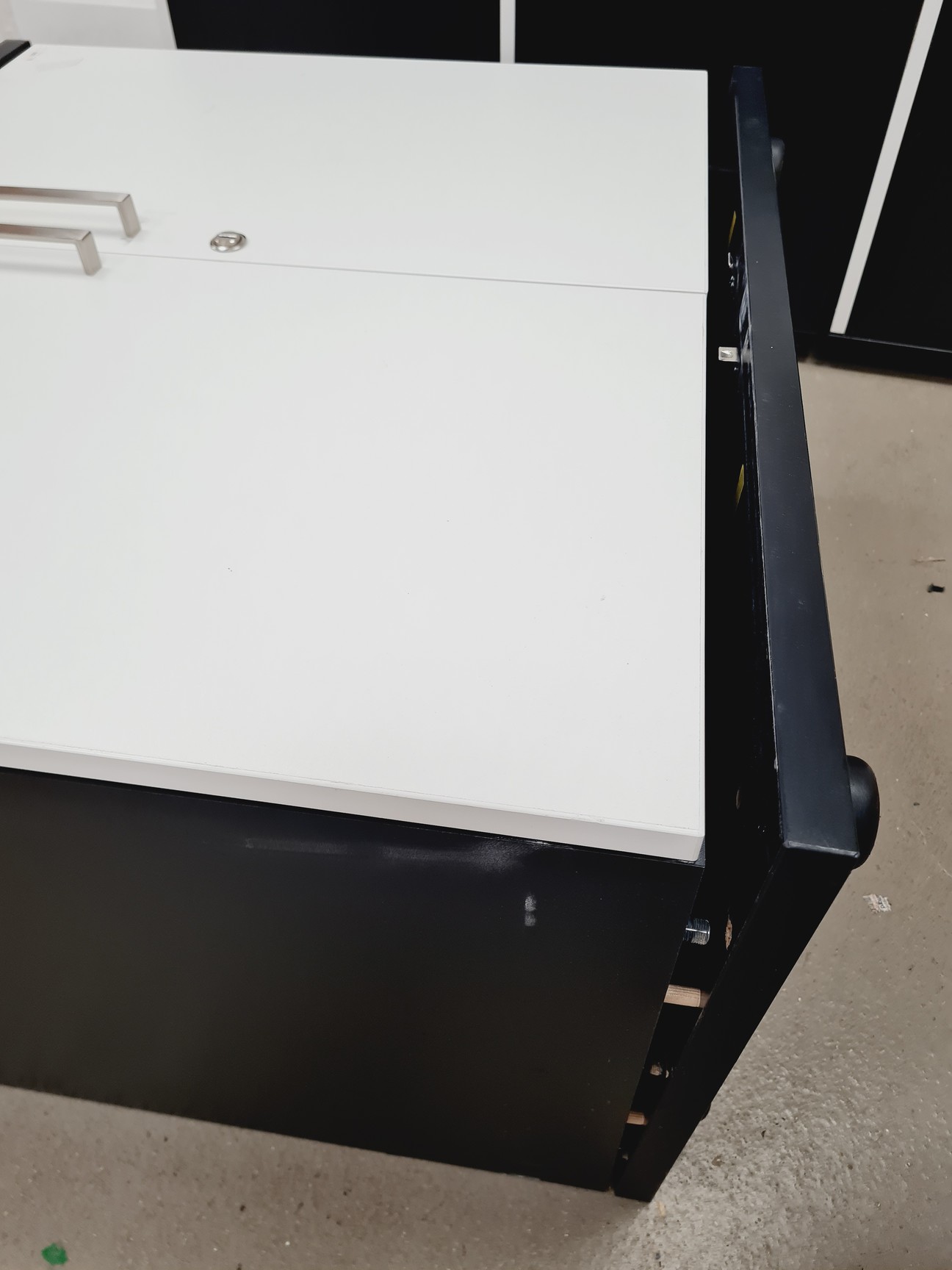 Image of 4 x Black & White Locked Cupboards w/ Keys Lab