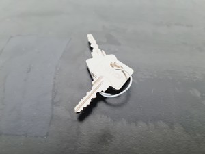 Thumbnail image of 4 x Black & White Locked Cupboards w/ Keys Lab