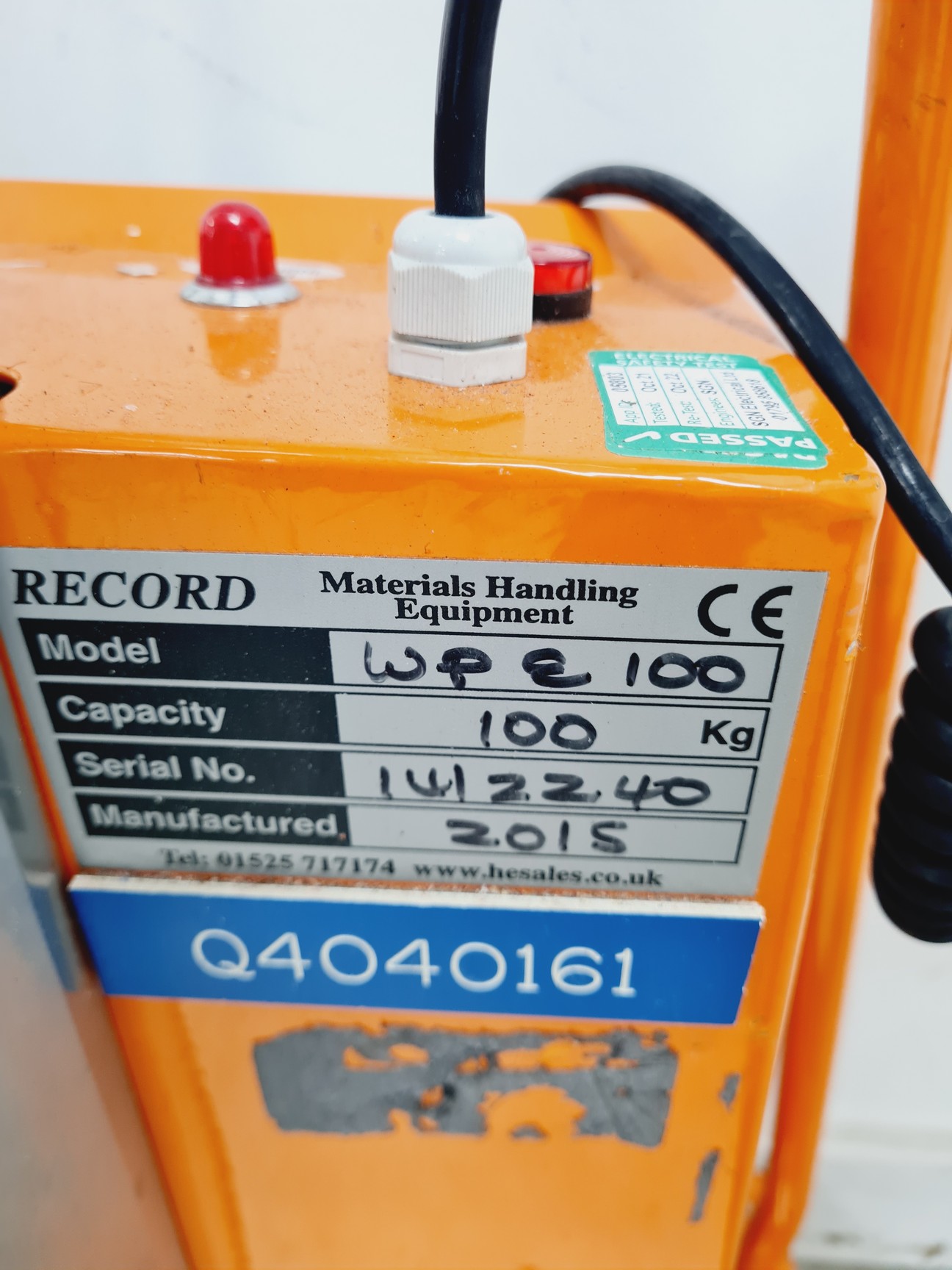 Image of Record WPE 100 Electric Work Positioner Spares/Repair